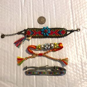 3 bright, festive color bracelets